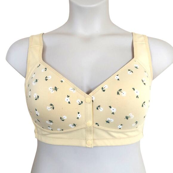 Daisy Bras Set of Two Light Yellow Front Closure Wireless Cotton Bras - Picture 1 of 9